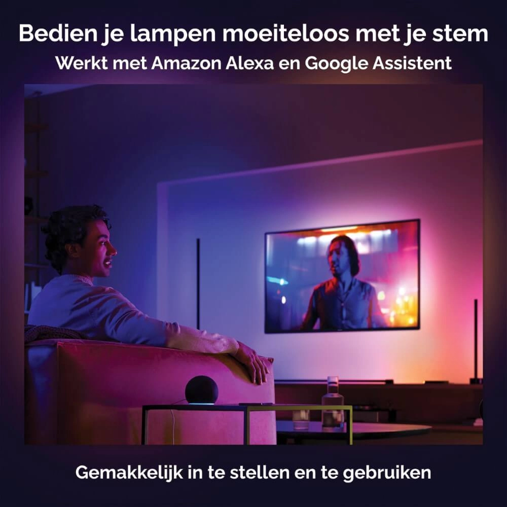 Tafellamp Backlight Hue Gradient - 12W - White and Color 55cm zwart Philips 8718696176245