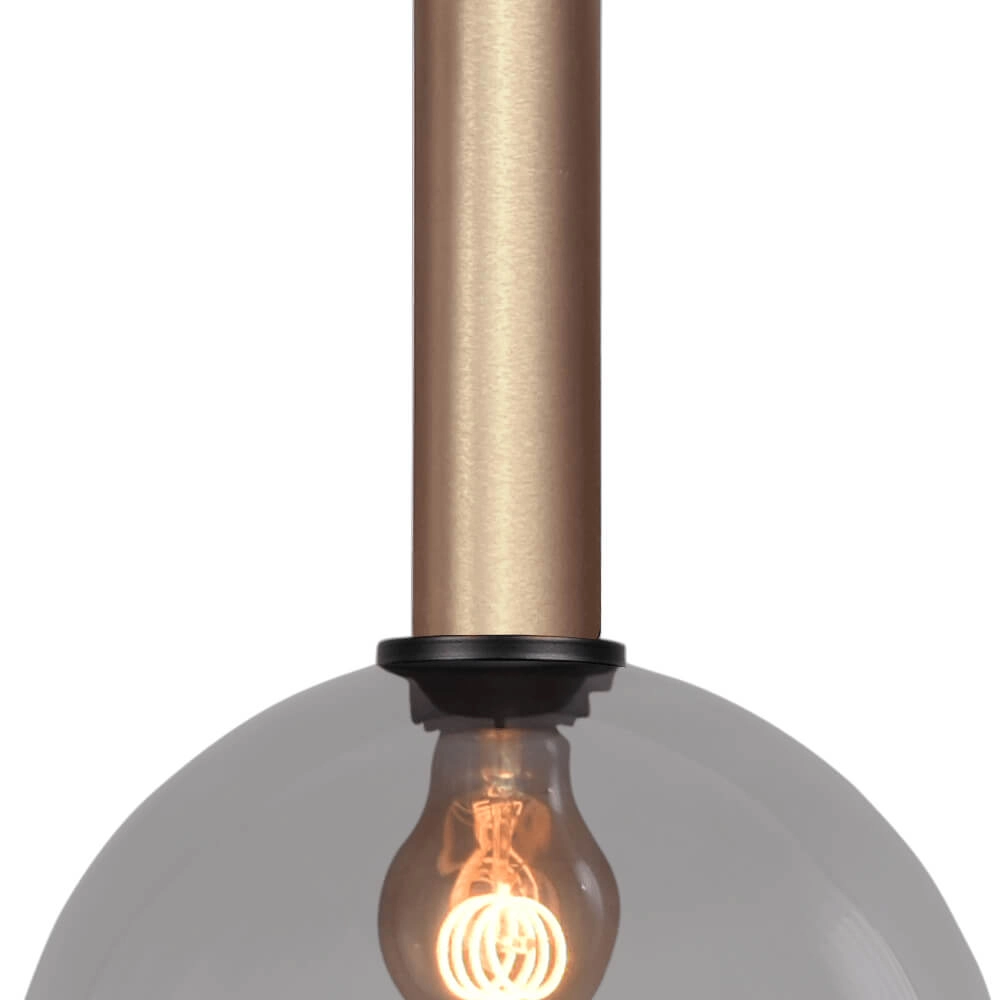Hanglamp Ø 25cm Bella 2 Messing goud met smoke glas Masterlight 8718121333977
