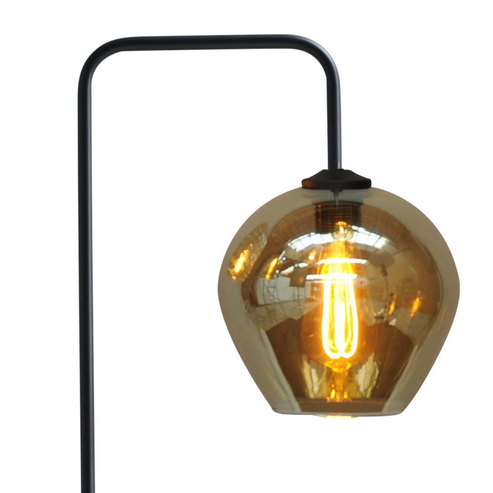 Zwarte vloerlamp Quinto met smoke glas Masterlight 8718121245027