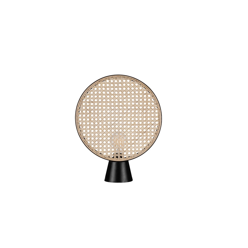 Tafellamp Tiera rotan met zwart Lyora 5212017477545