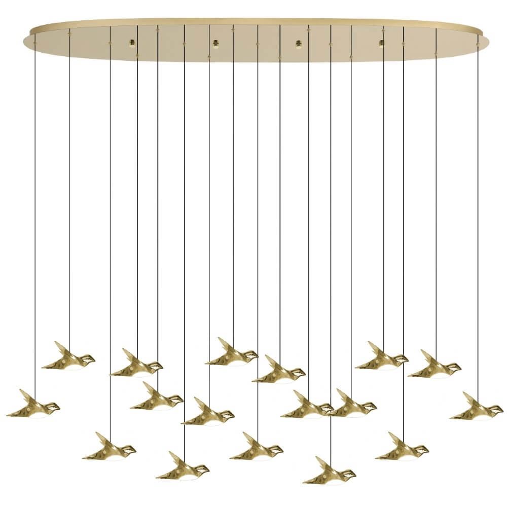 17-lichts hanglamp Paratebueno 2 messing 17-lichts hanglamp Paratebueno 2 messing