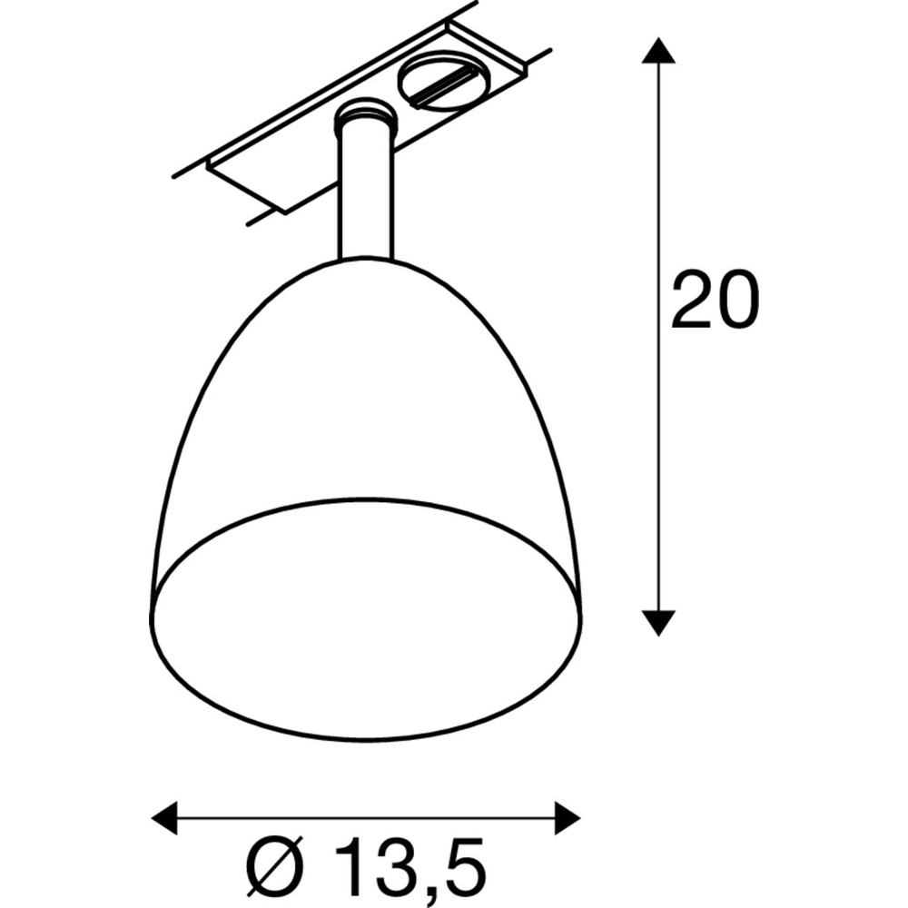 Lamp voor rail Para Cone 1-fase aluminium SLV 4024163305167