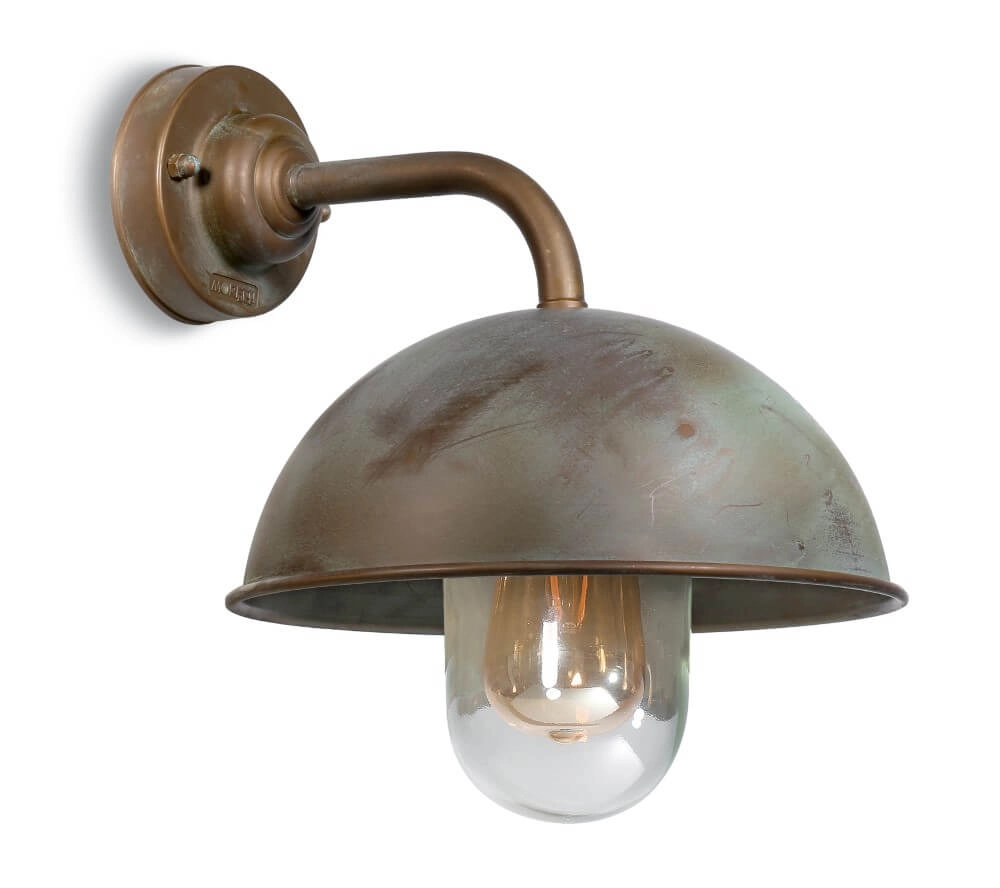 Strakke buitenlamp Circle verouderd messing