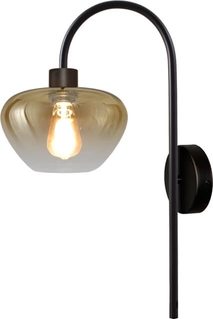 Wandlamp Genua zwart met goud glas