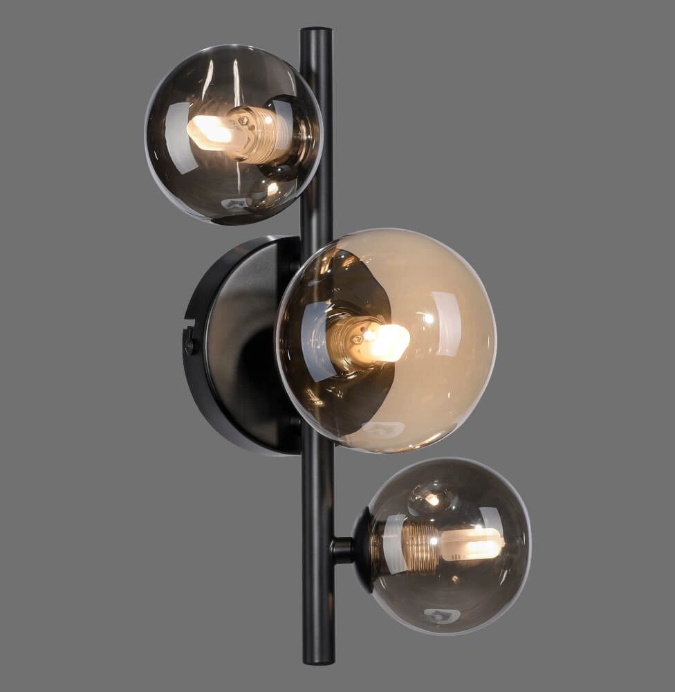 Zwarte wandlamp Popsicle 3-lichts Paul Neuhaus 4012248375501
