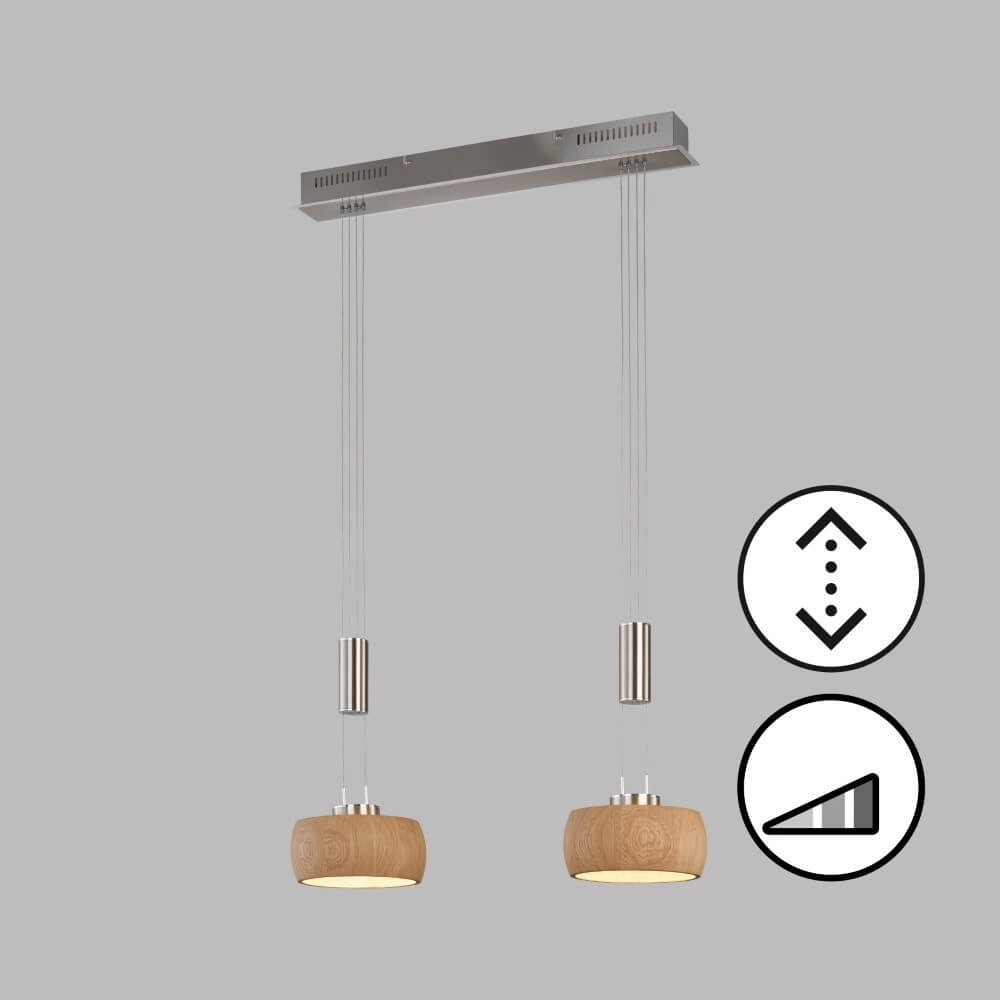 2-lichts hanglamp Shine-Wood led Fischer & Honsel 4003694610742
