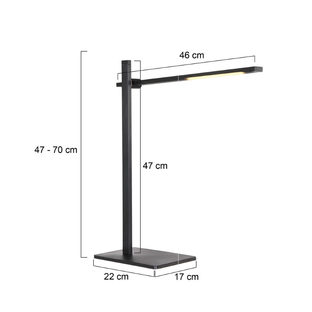 Strakke led bureaulamp Stekk zwart Steinhauer 8712746132731