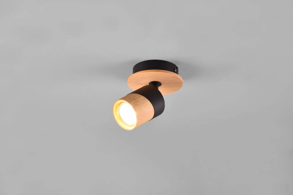 Plafondlamp hout met zwart Aruni Trio 4017807585339