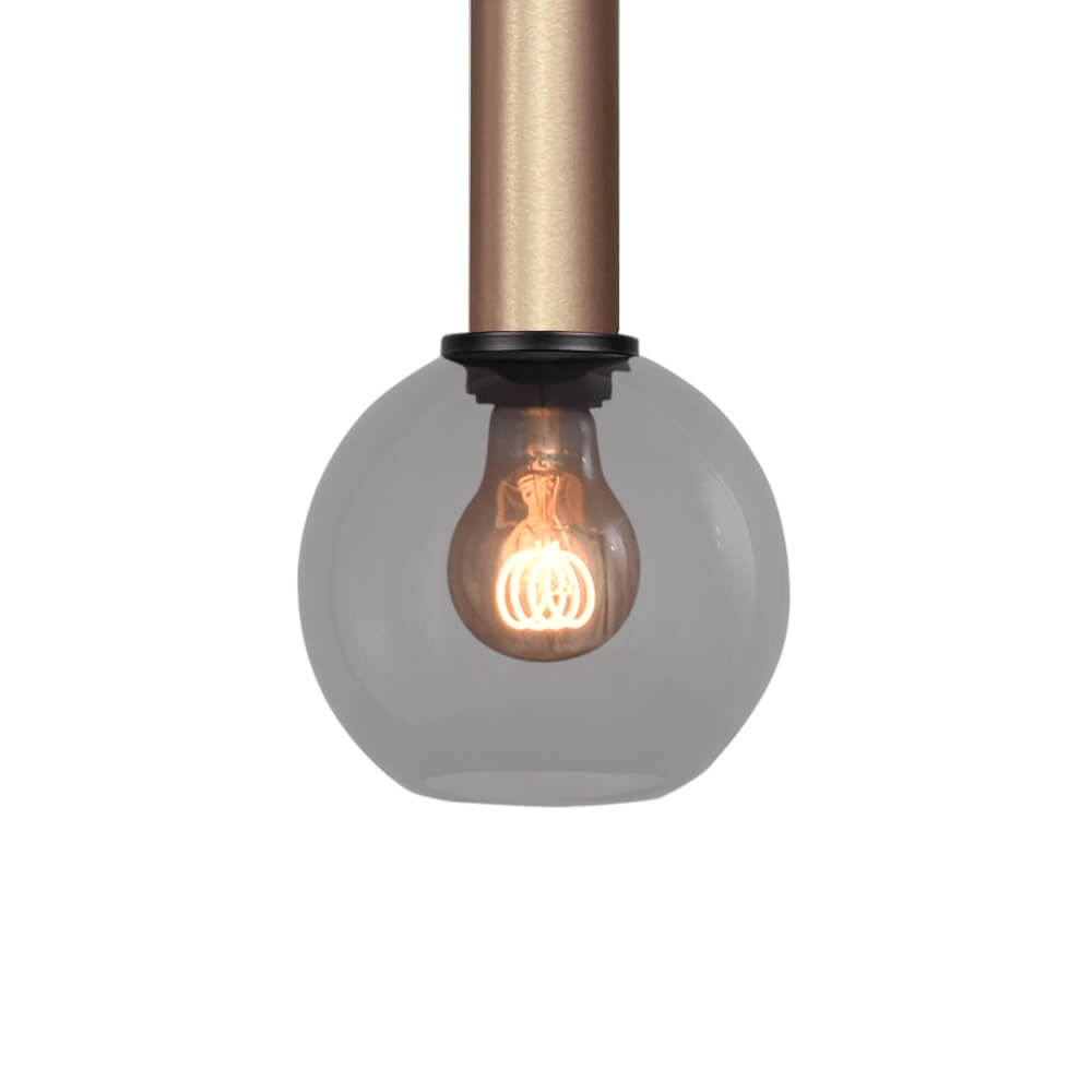 Hanglamp Ø 15cm Bella 2 Messing goud met smoke glas Masterlight 8718121333953