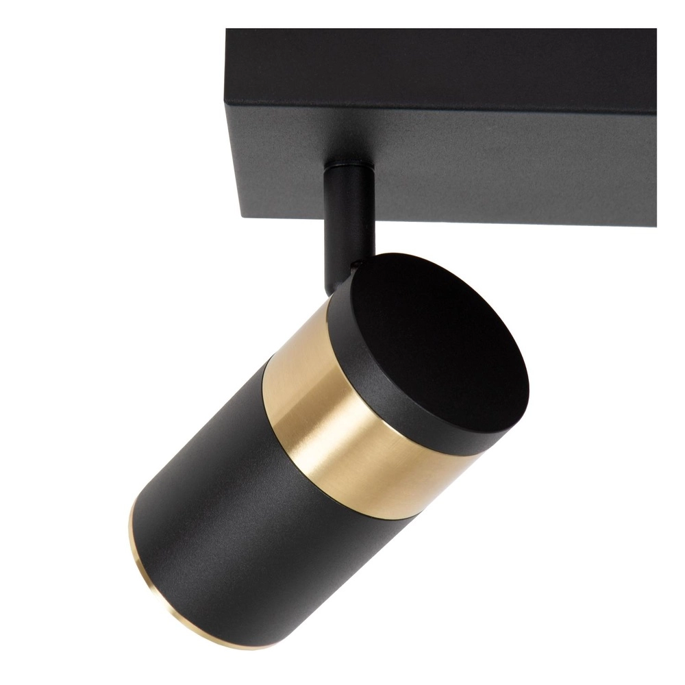 Plafondlamp Gorik 2-lichts zwart met goud Lucide 5411212530981