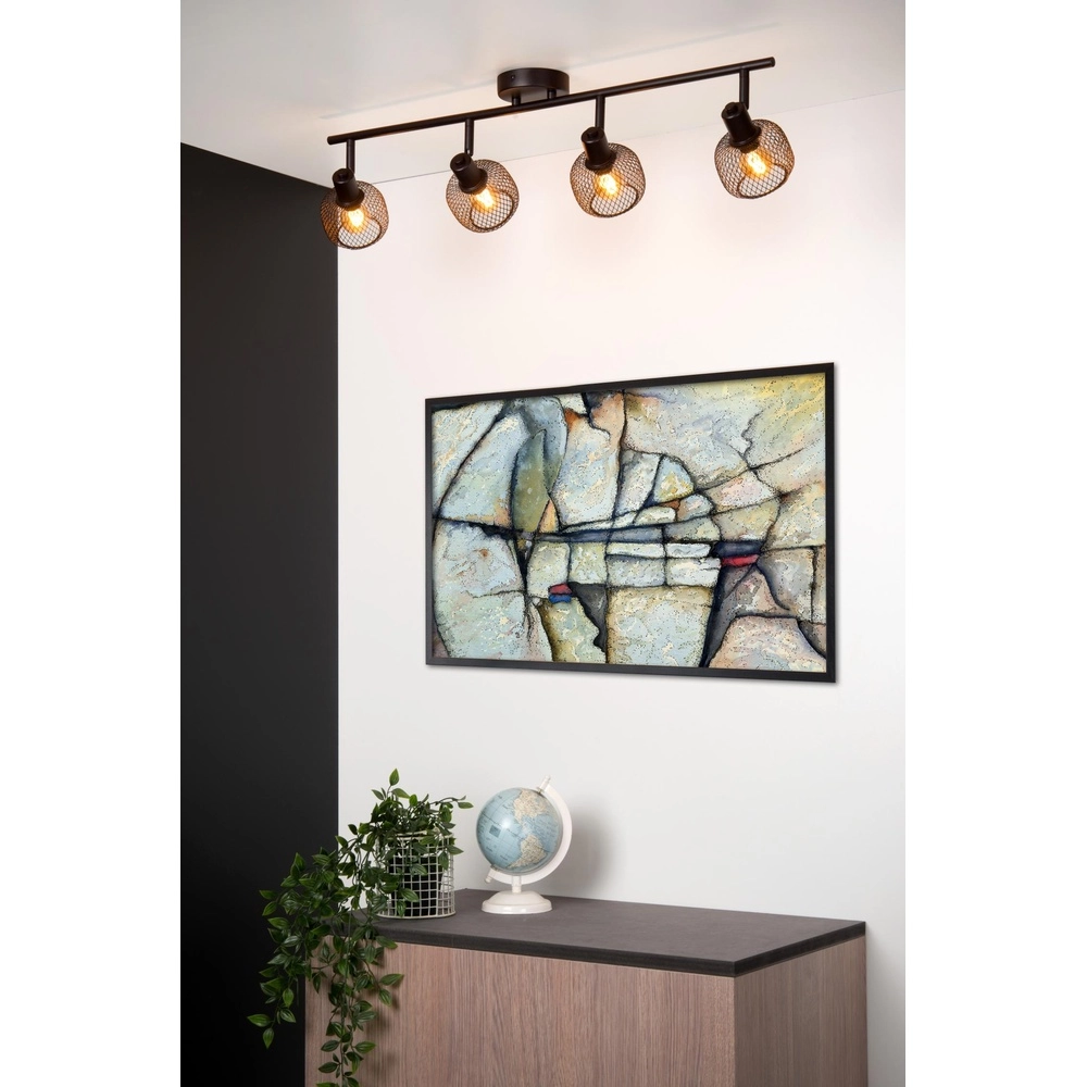 Plafondlampje Maren 4-lichts zwart Lucide 5411212771117
