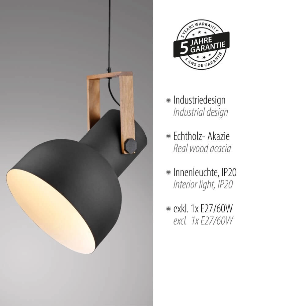 Hanglamp Cup 2.0 1-lichts zwart Just Light 4043689000714