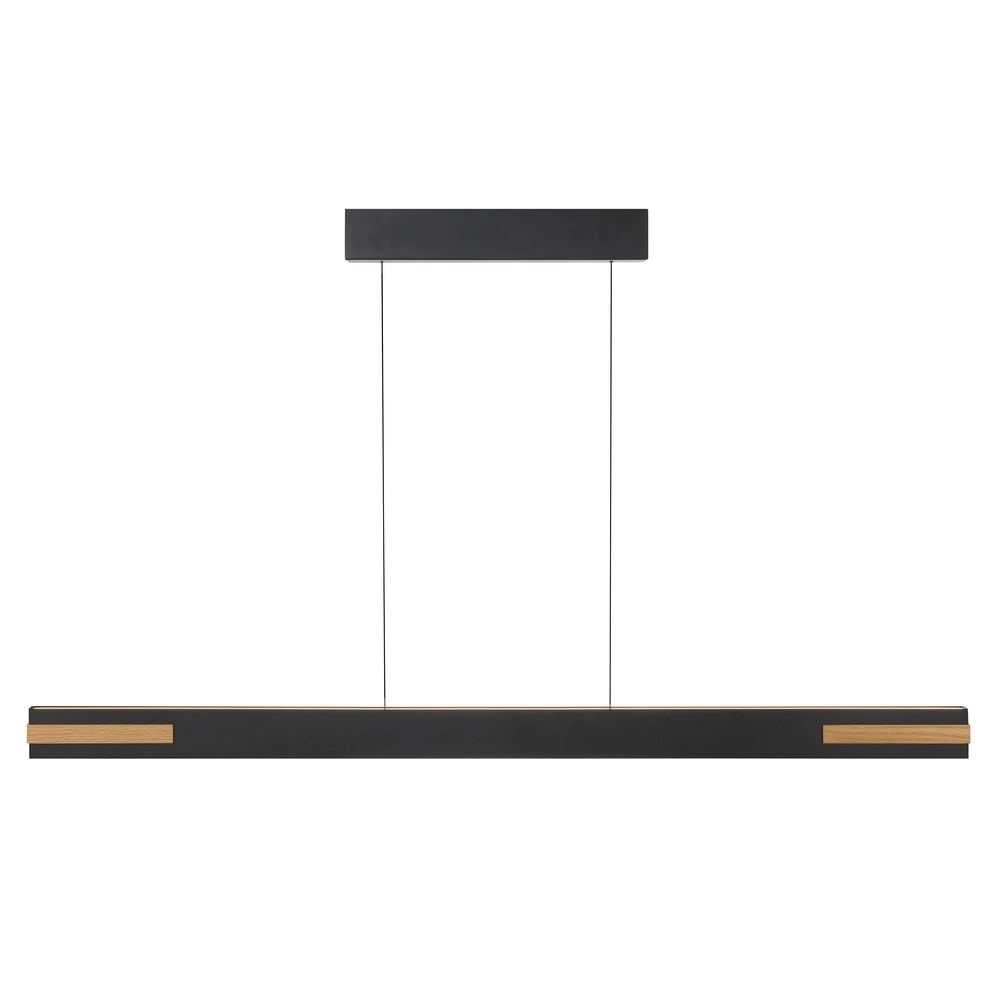 Strakke hanglamp Streamline zwart met hout Brilliant 4004353463631