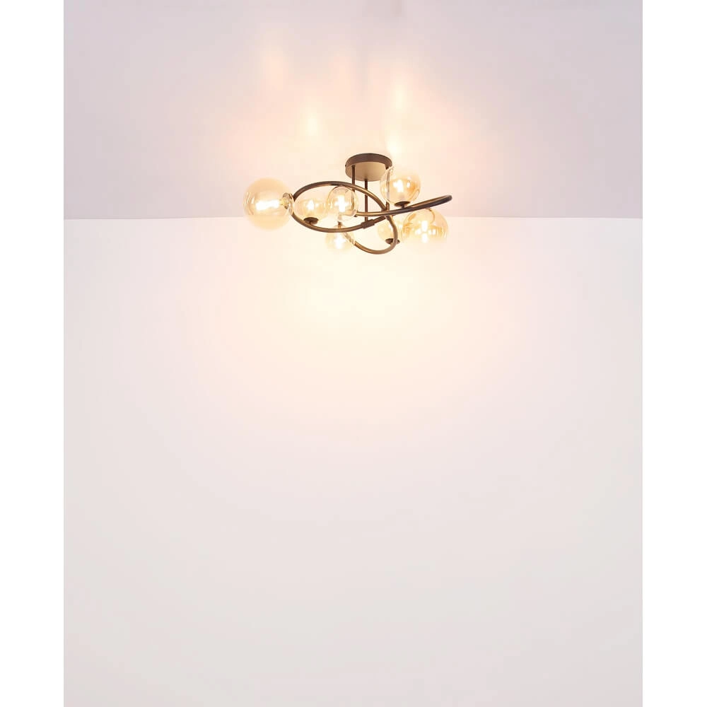 Zwarte plafondlamp Tuberius design 7-lichts Globo 9007371446445