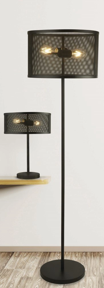 Zwarte vloerlamp Fishnet Searchlight 5053423140735