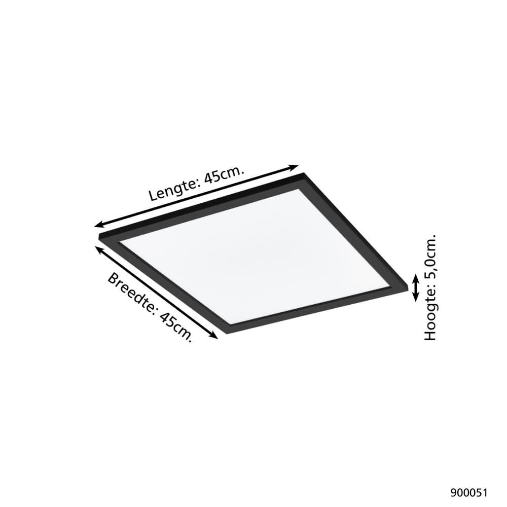 Plafonnière Zigbee Salobrena-Z 45x45cm zwart Eglo 9008606221875