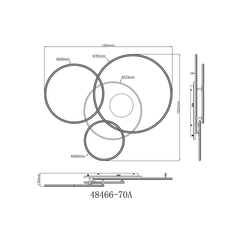 Plafondlamp Invertina zilvergrijs 126cm Globo 9007371450015