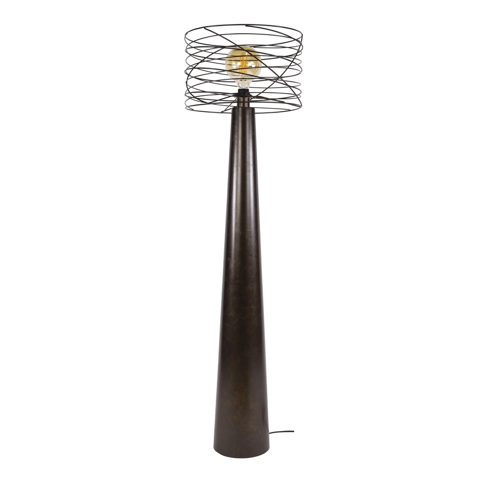 Urban bruine vloerlamp Curl met draad kap Lyora 8716803512535