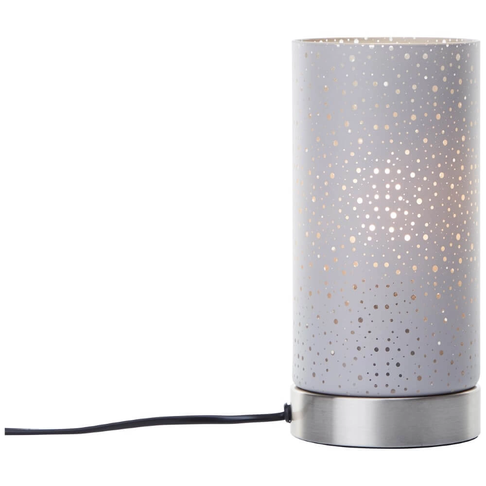 Tafellampje Scarlett nikkel met grijs Brilliant 4004353438219