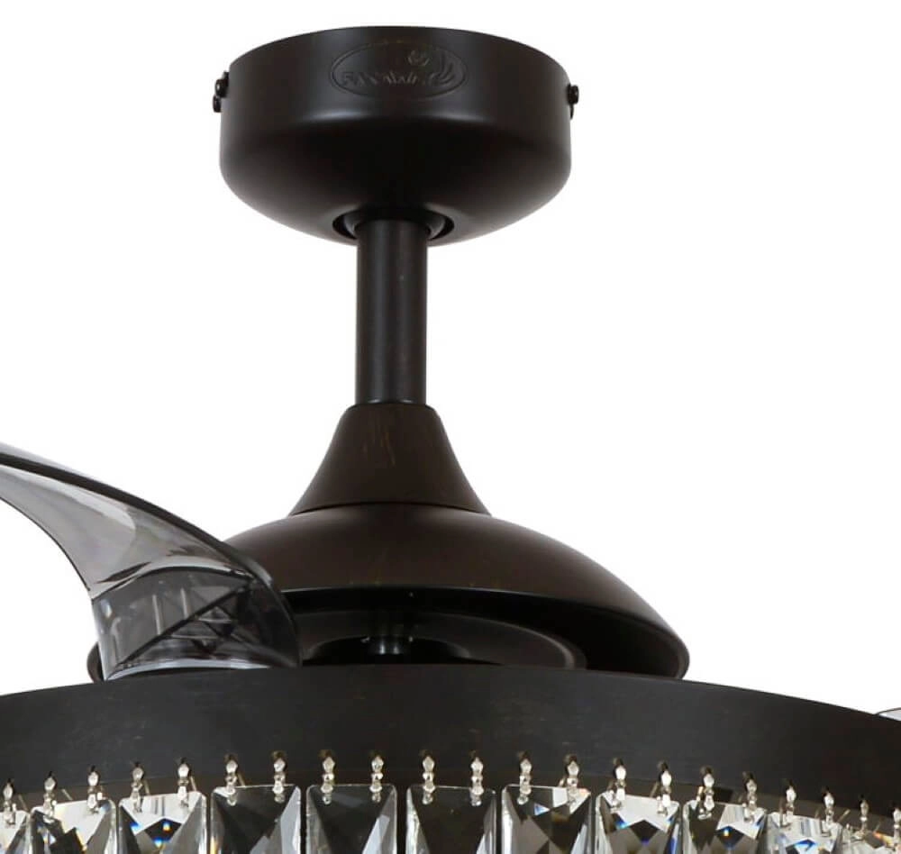 Zwarte plafondventilator met kristal Fanway Veil Ø 122cm Beacon 9333509143970