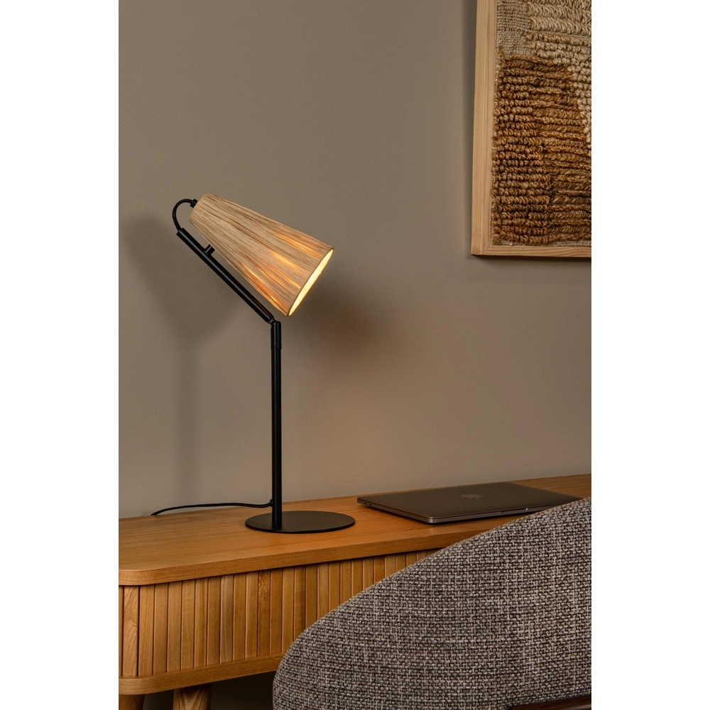 Unieke tafellamp Bensen hout Lucide 5411212051646