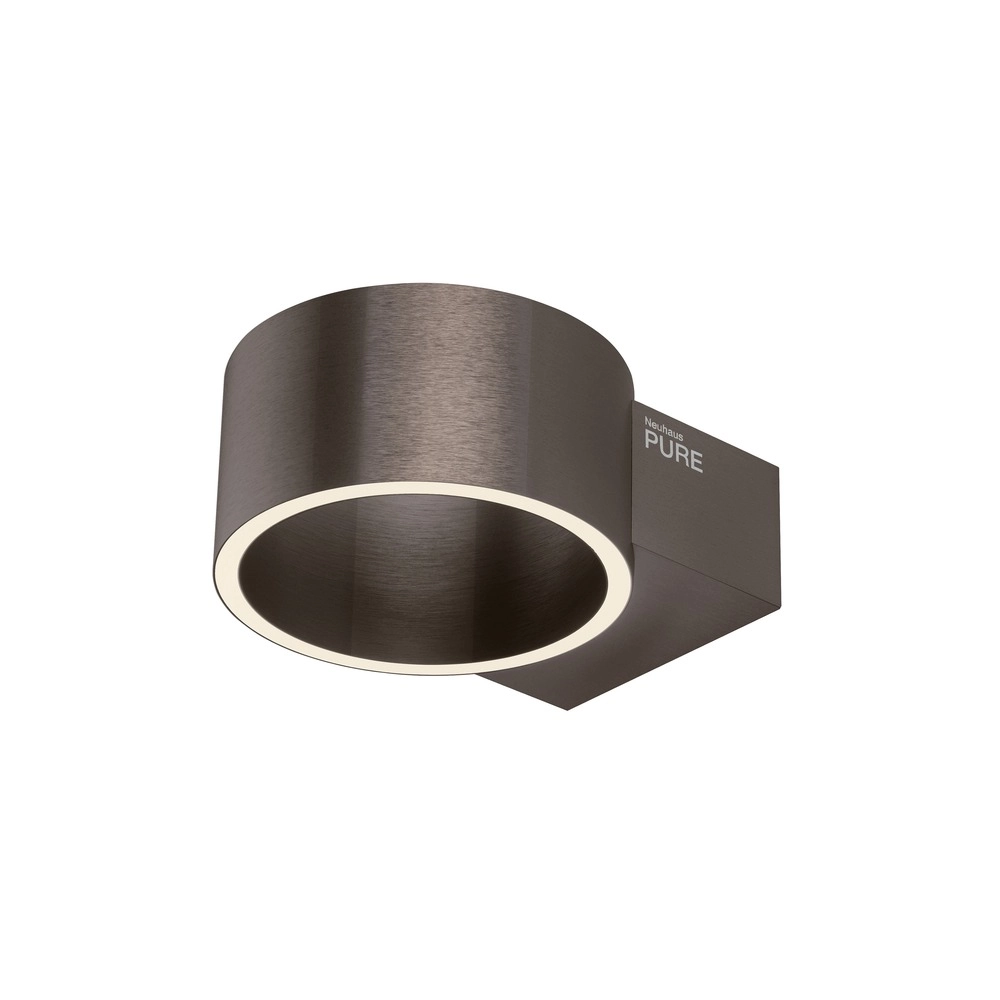 Oplaadbare wandlamp Pure Akku Clipse Donker bruin geborstel Paul Neuhaus 4012248393017