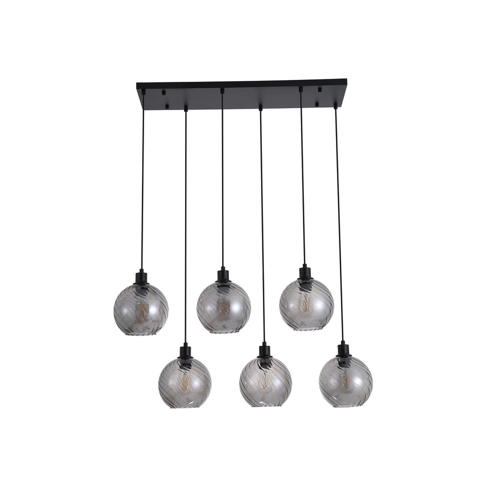 Hanglamp Radiance 6-lichts zwart Searchlight 5053423305844