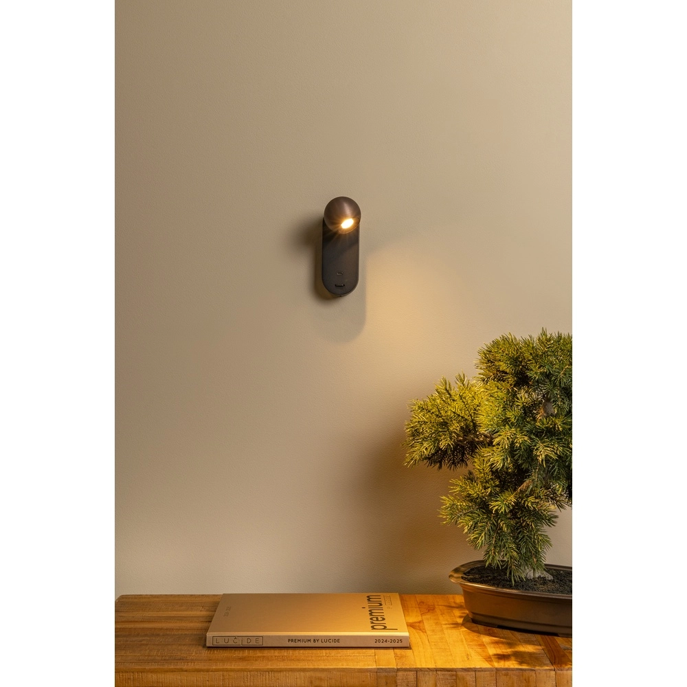 Wandlamp bol Montana design koffie bruin Premium by Lucide 5411212680136