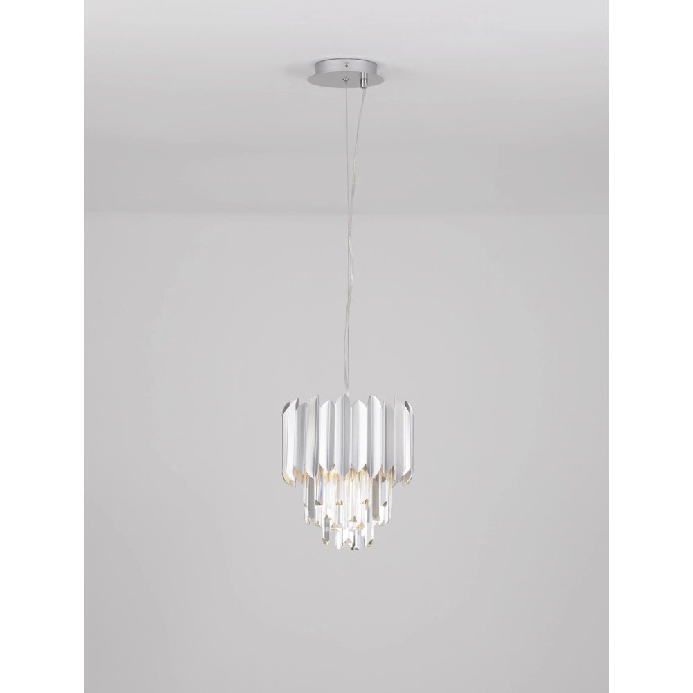 Hanglamp Magnolia chroom en kristal Ø 25cm Lyora 5212017434913