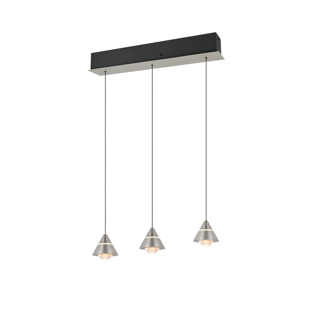 Design hanglamp Romeo 3-lichts nikkel Design hanglamp Romeo 3-lichts nikkel