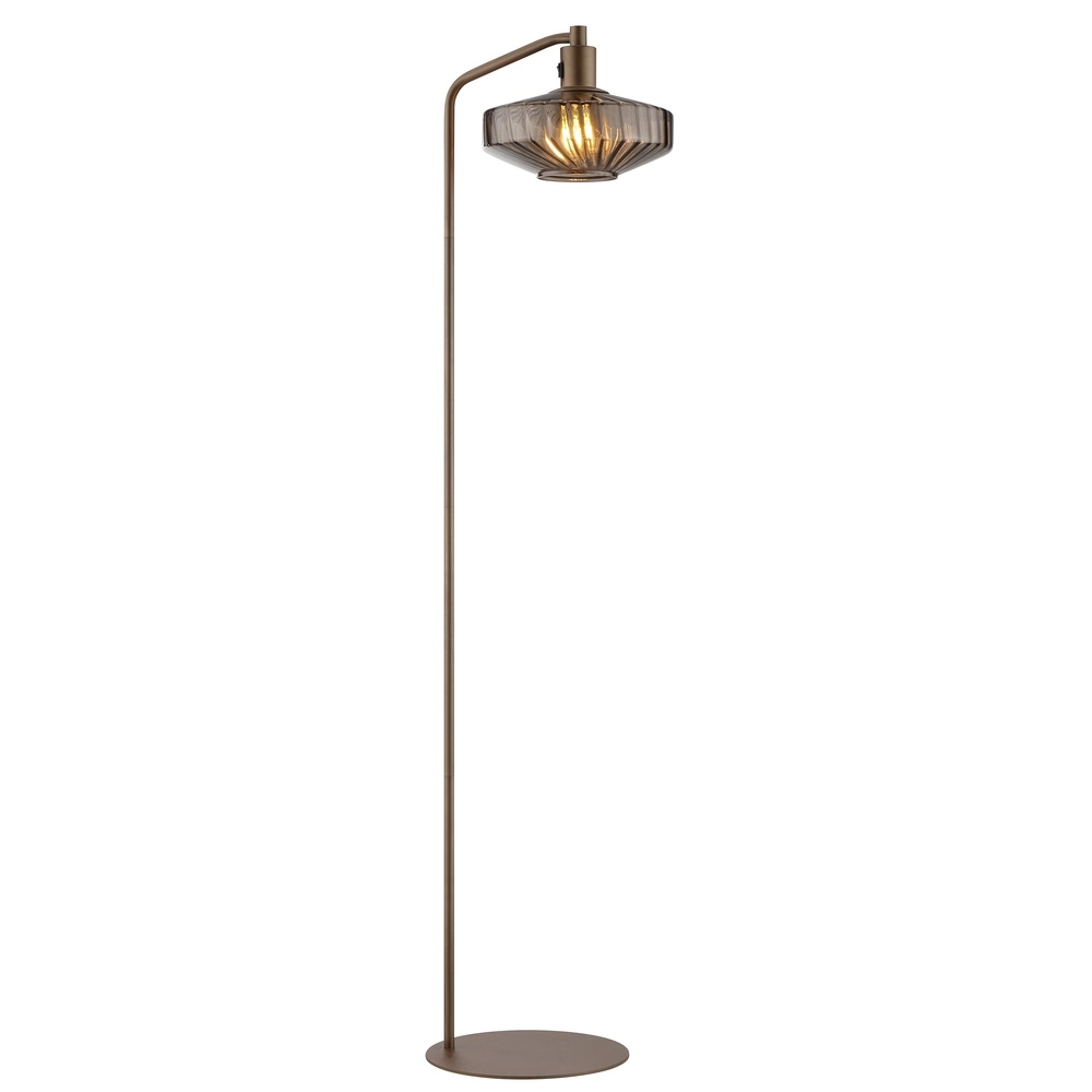 Unieke vloerlamp Lyn koffie bruin