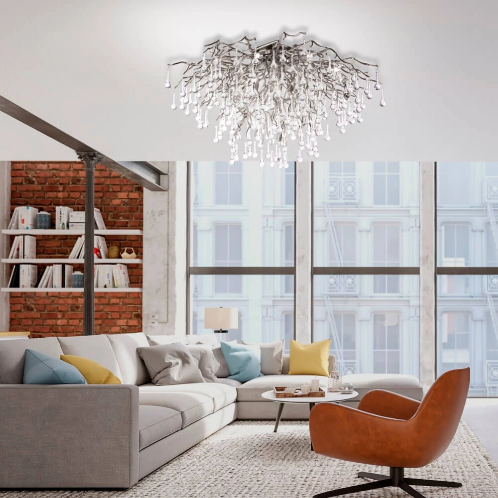 Kroonluchter Icicle metaal 100cm Paul Neuhaus 4012248352113