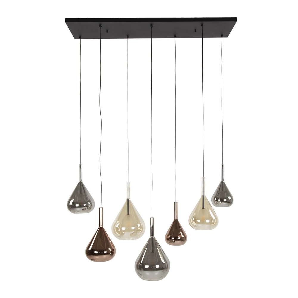 7-lichts eettafel hanglamp Wings Ø 22cm glas Lyora 8716803511989