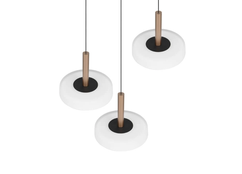 3-lichts led hanglamp Celeste wit glas Trio 4017807627398