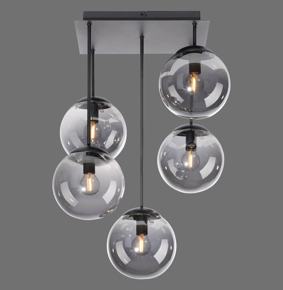 5-lichts plafondlamp Big Widow zwart Just Light 4043689988371