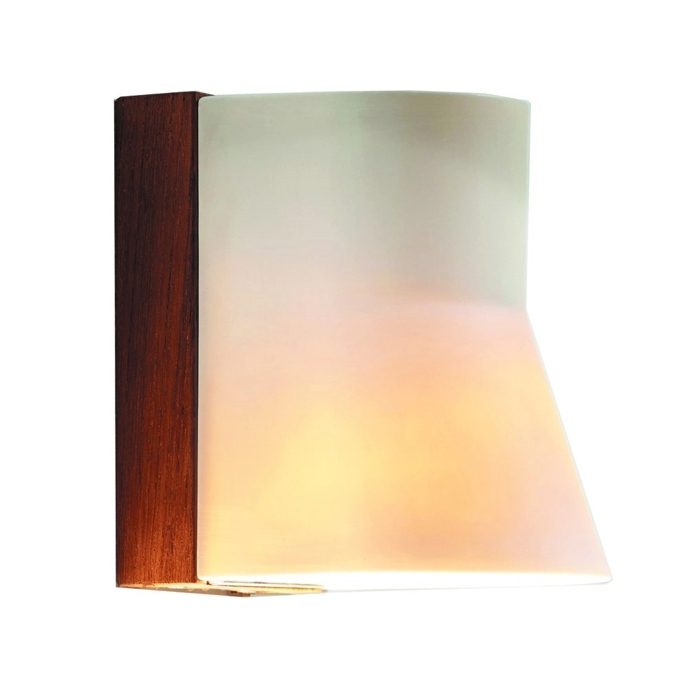 Houten buitenlamp Beacon met wit