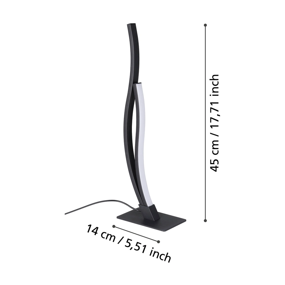 Chique led tafellamp Grisolia 45,5cm - zwart Eglo 9008606316199