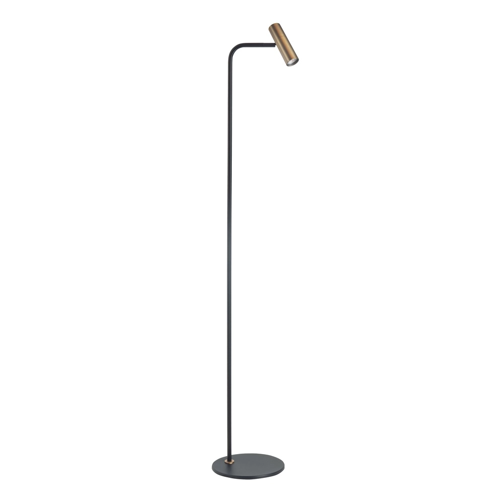 Vloerlamp Trend zwart met koper brons