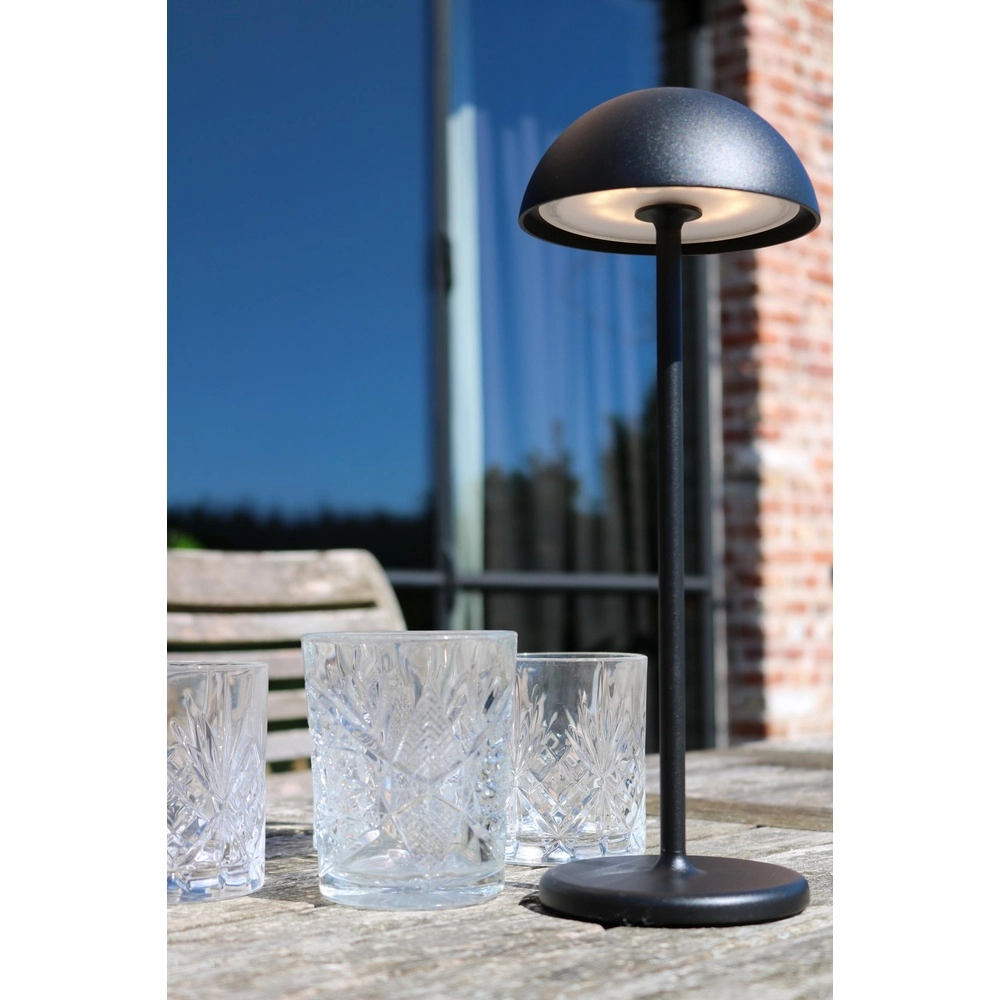 Oplaadbare tafellamp Joy IP54 zwart Lucide 5411212151940