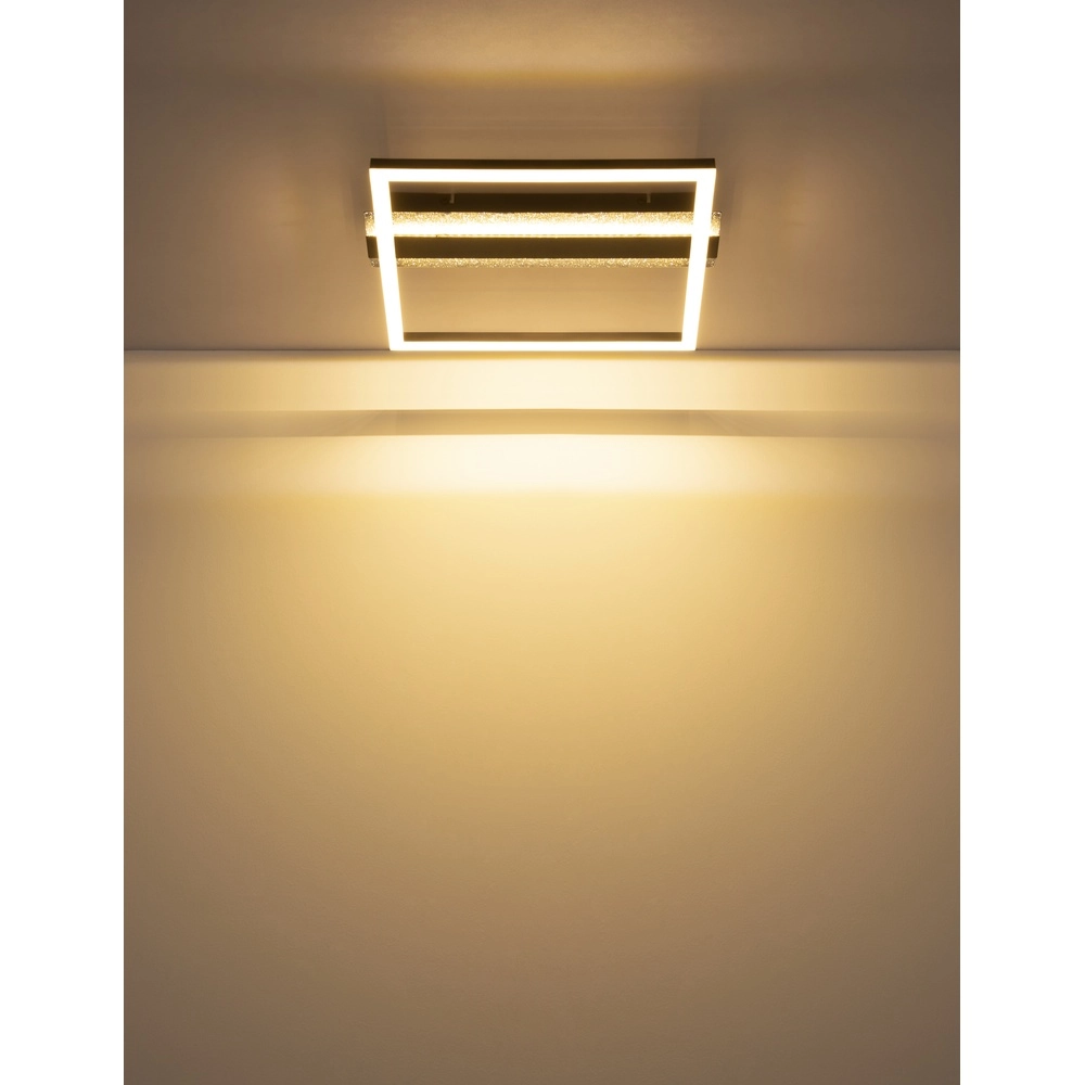 Vierkante plafondlamp Estrada zwart Globo 9007371586714