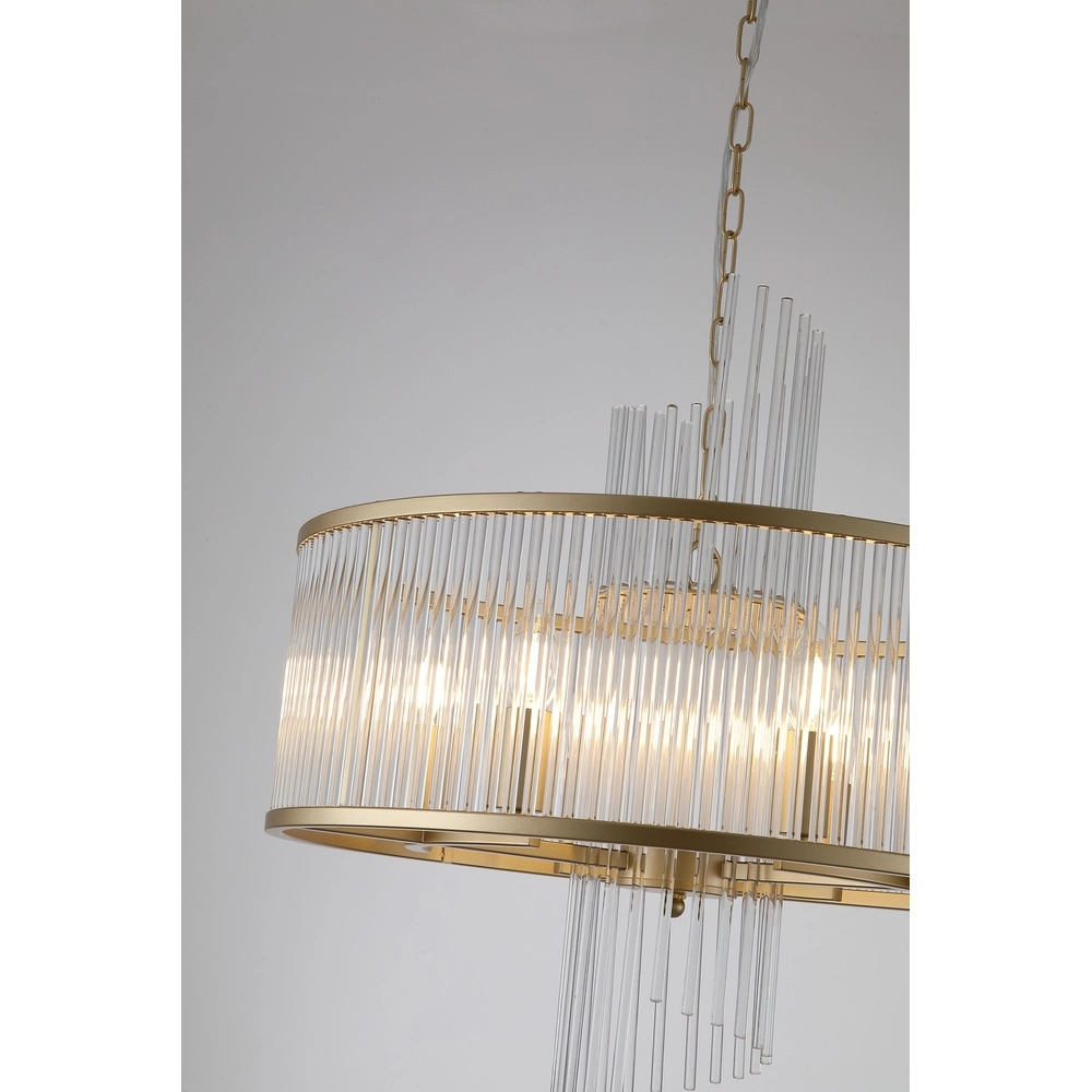 Hanglamp Lara goud met helder glas Ø 55cm Searchlight 5053423301457