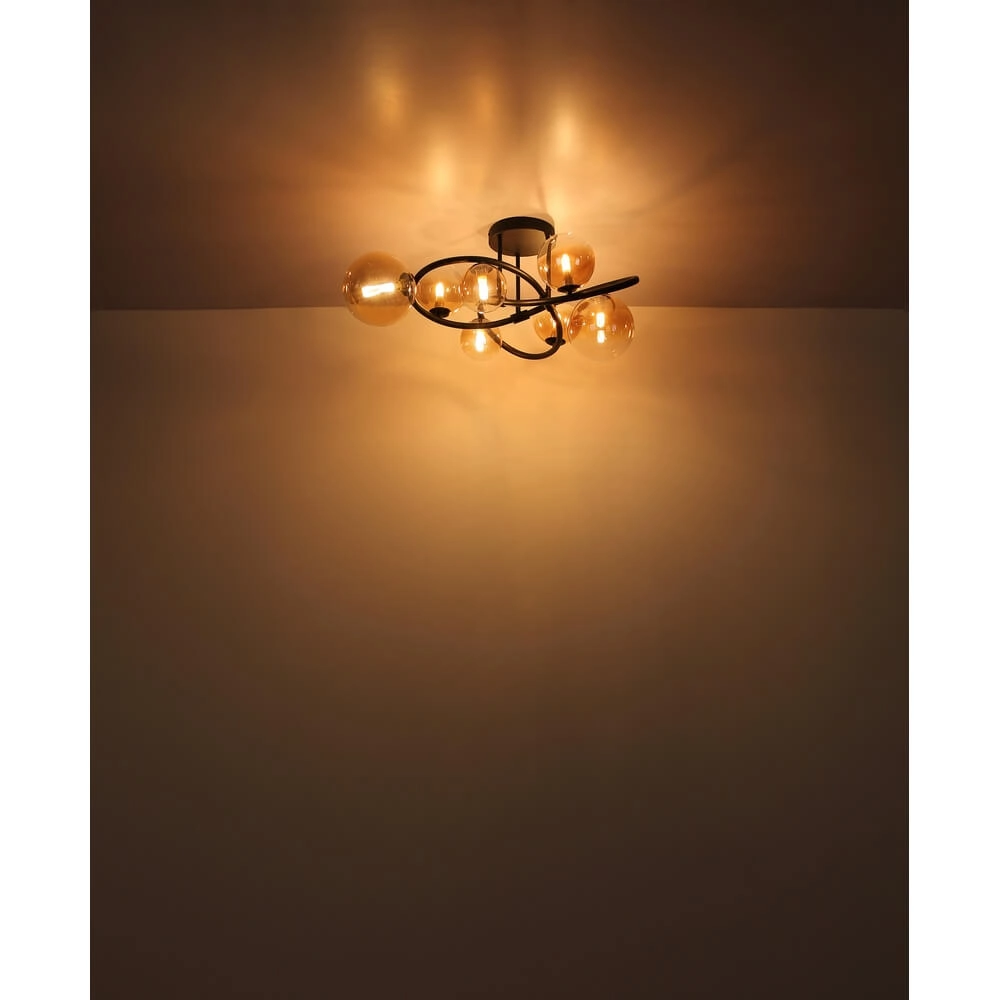 Zwarte hanglamp Tuberius design 8-lichts Globo 9007371449446