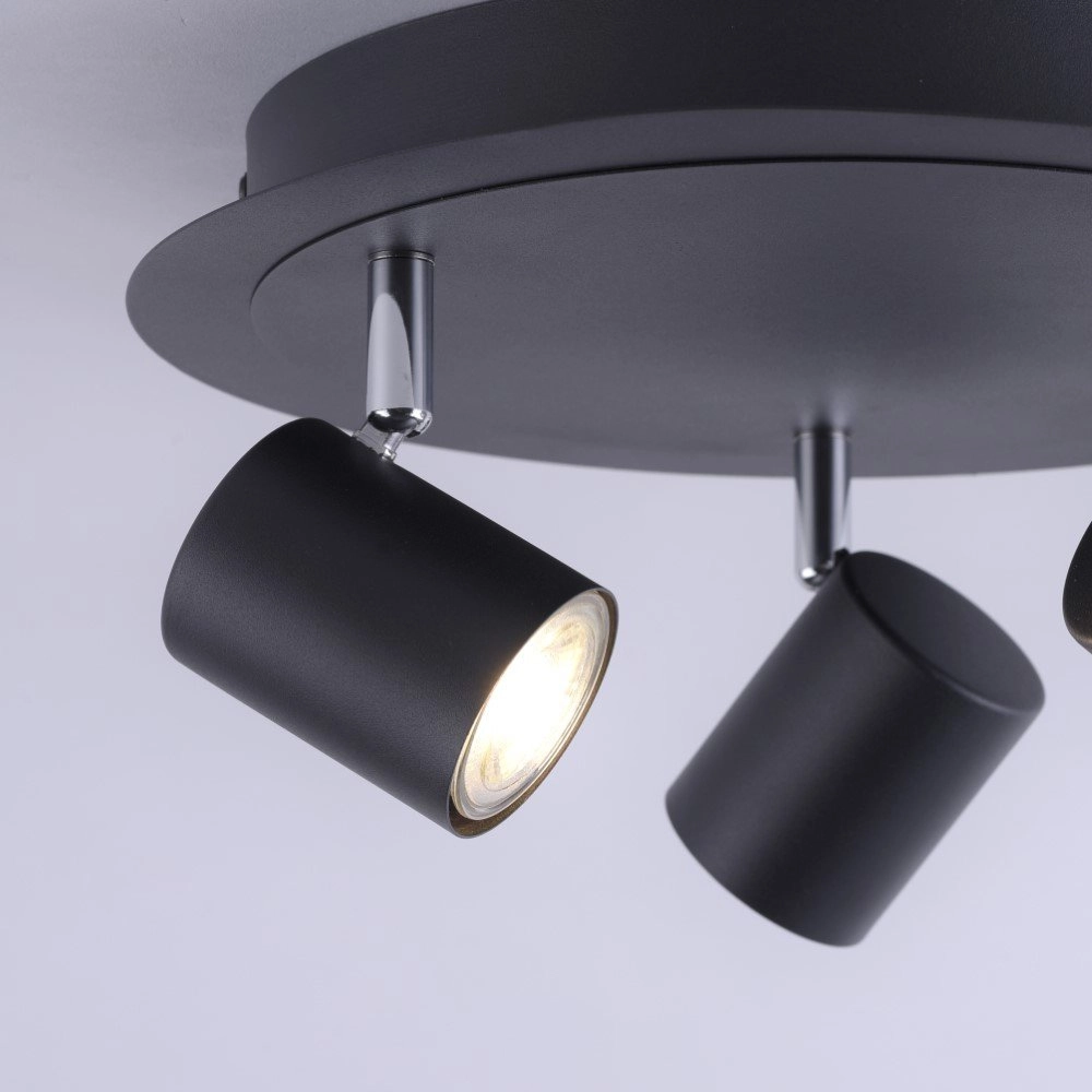 Zwarte opbouwspot Tarik met led Just Light 4043689973919