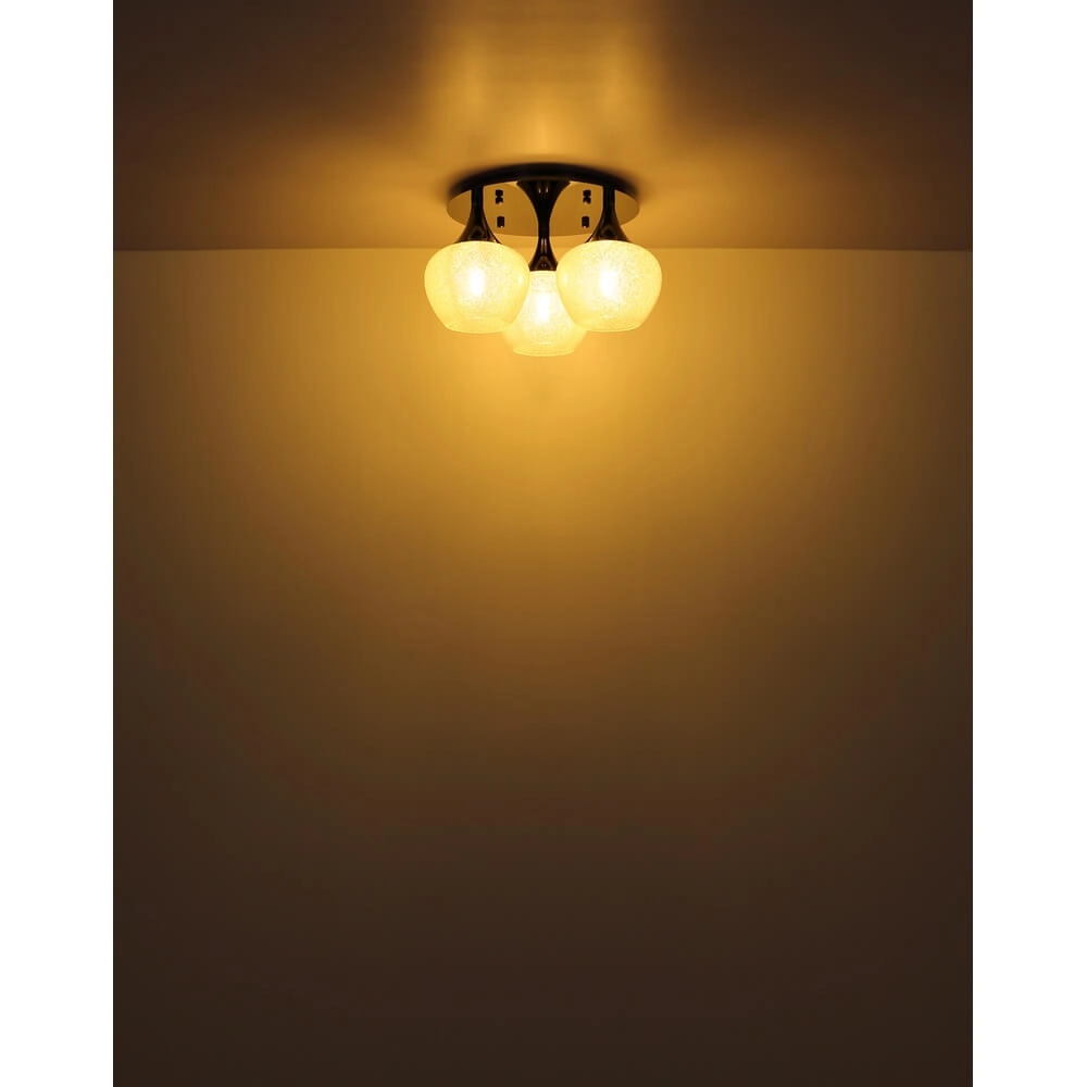 Antraciet plafondlamp Maxy met wit glas 3-lichts Ø 45cm Globo 9007371447183