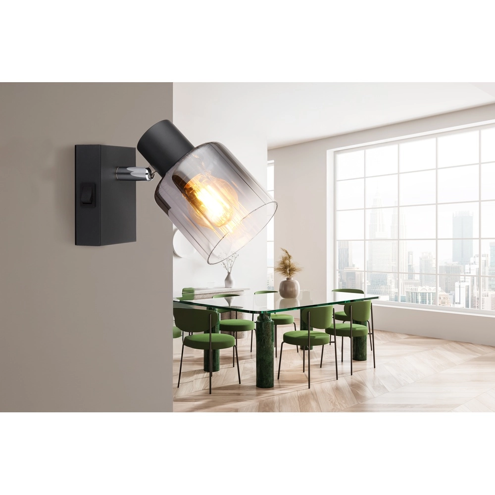 Zwarte wandlamp Jack zwart Globo 9007371513833