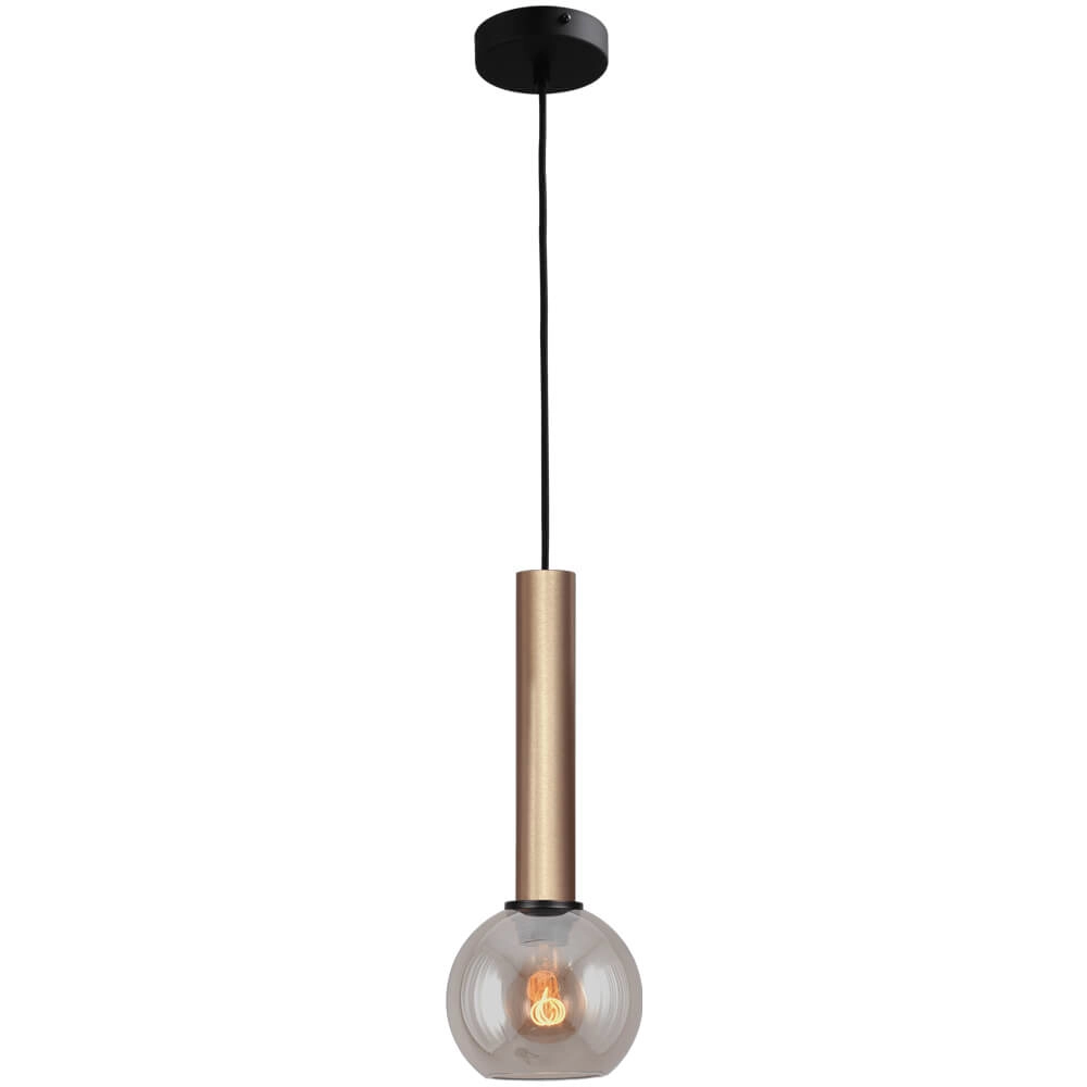 Hanglamp Ø 15cm Bella 2 Messing goud met goud glas