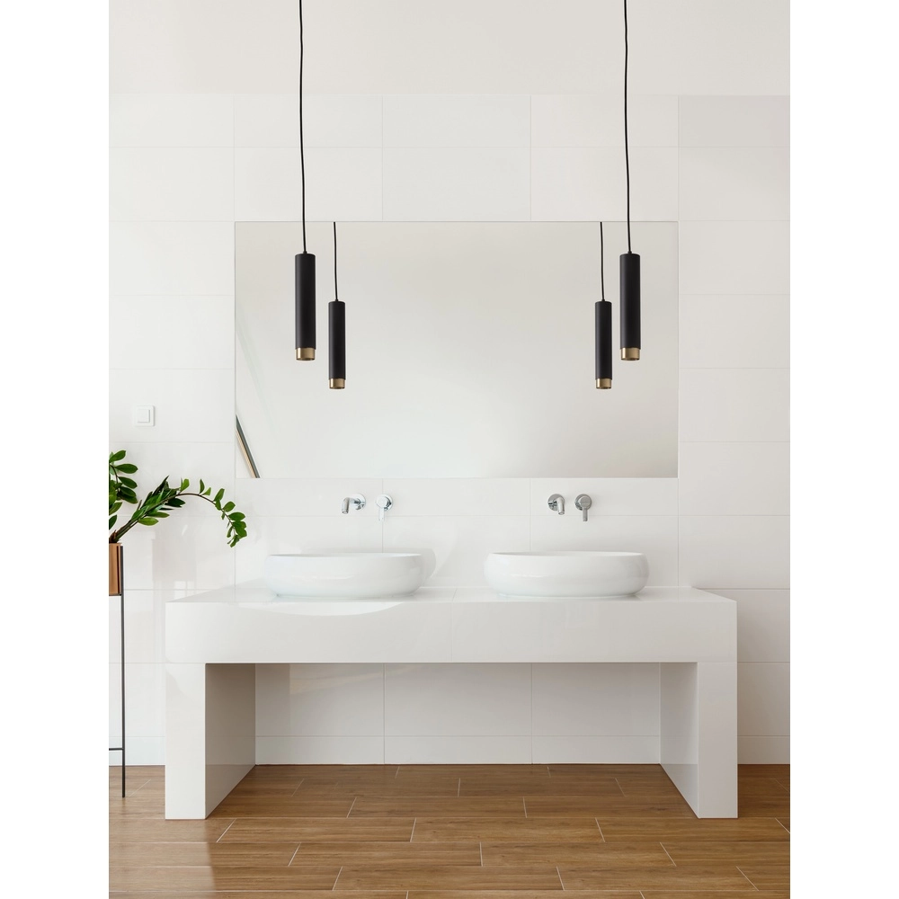 Hanglamp Pongo M enkel 30cm zwart met goud Lyora 5212017430328