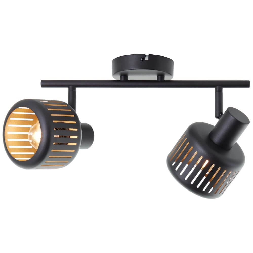 2-lichts plafondlamp Tyas zwart met goud Brilliant 4004353424328