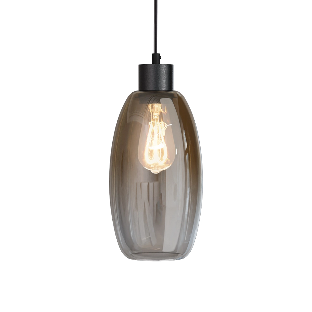 Glazen hanglamp Olive Ø 15cm - zwart Masterlight 8718121393773