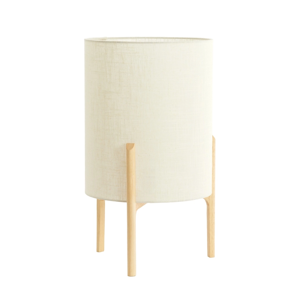 Schemerlamp Litto Ø 35cm - houtlook met naturel linnen Light & Living 8717807792725